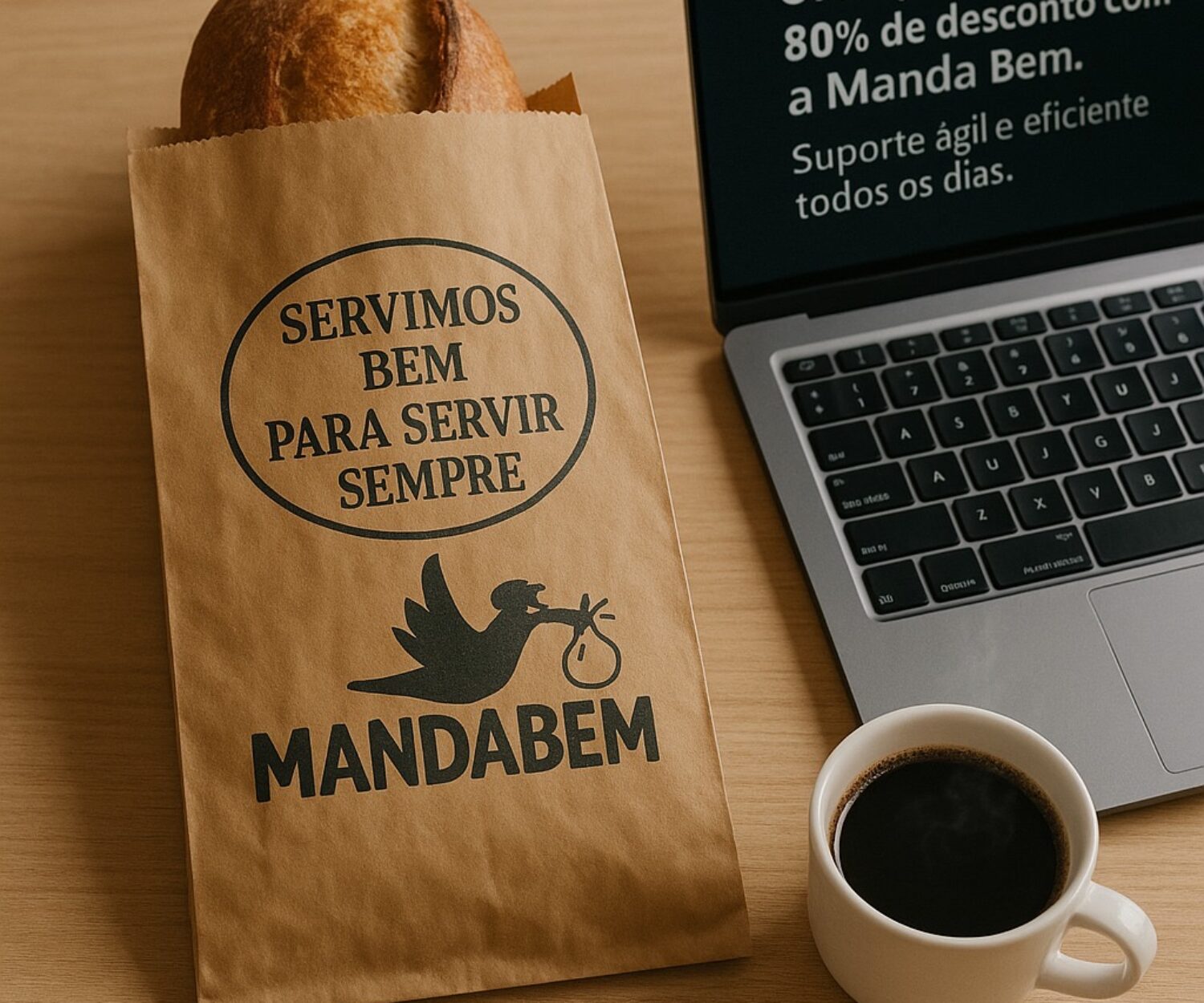 A clássica mensagem das padarias e lanchonetes espalhadas pelo Brasil: “Servimos bem para servir sempre."