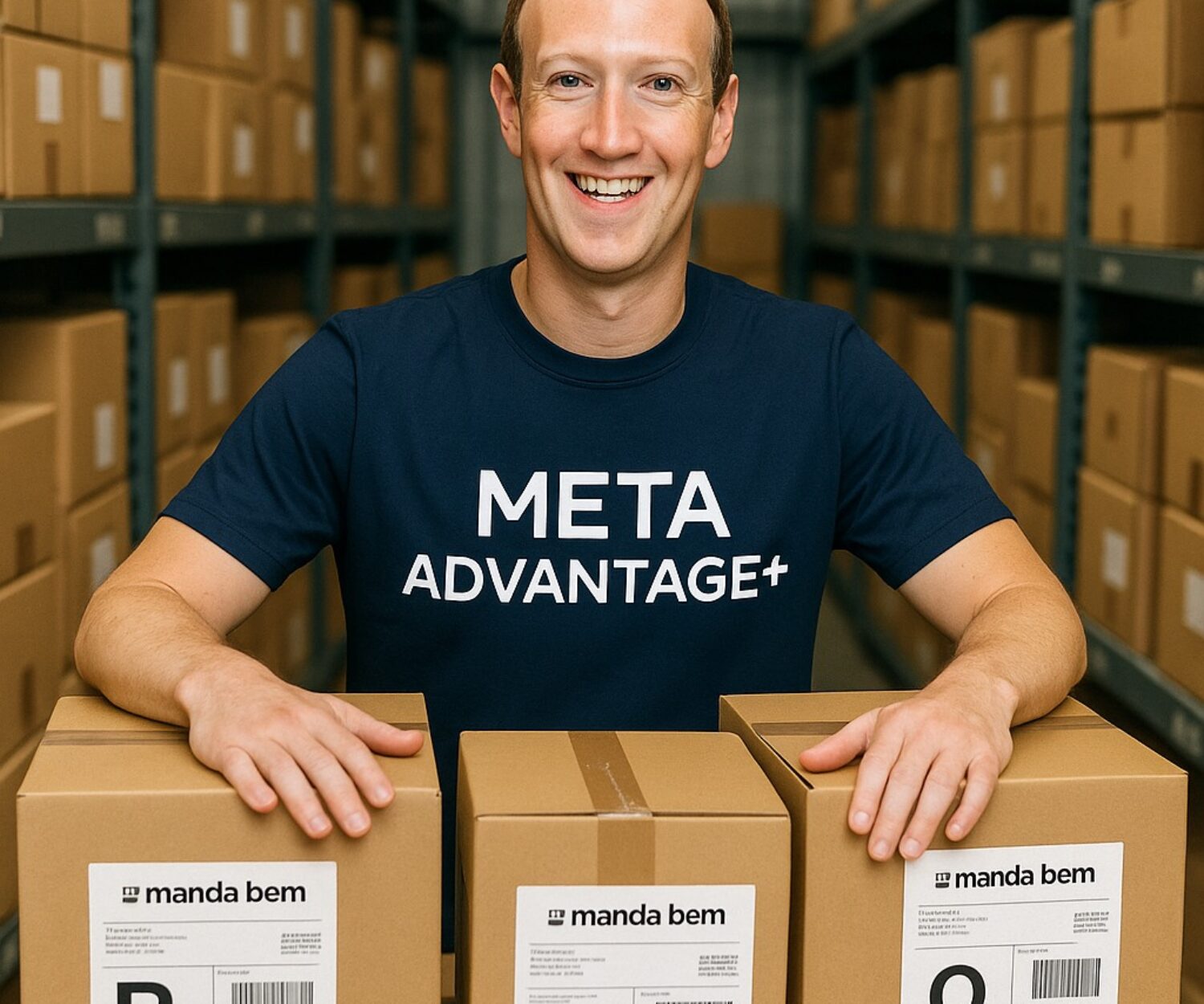 Imagem criado com IA do fundador da Meta como dono de e-commerce.